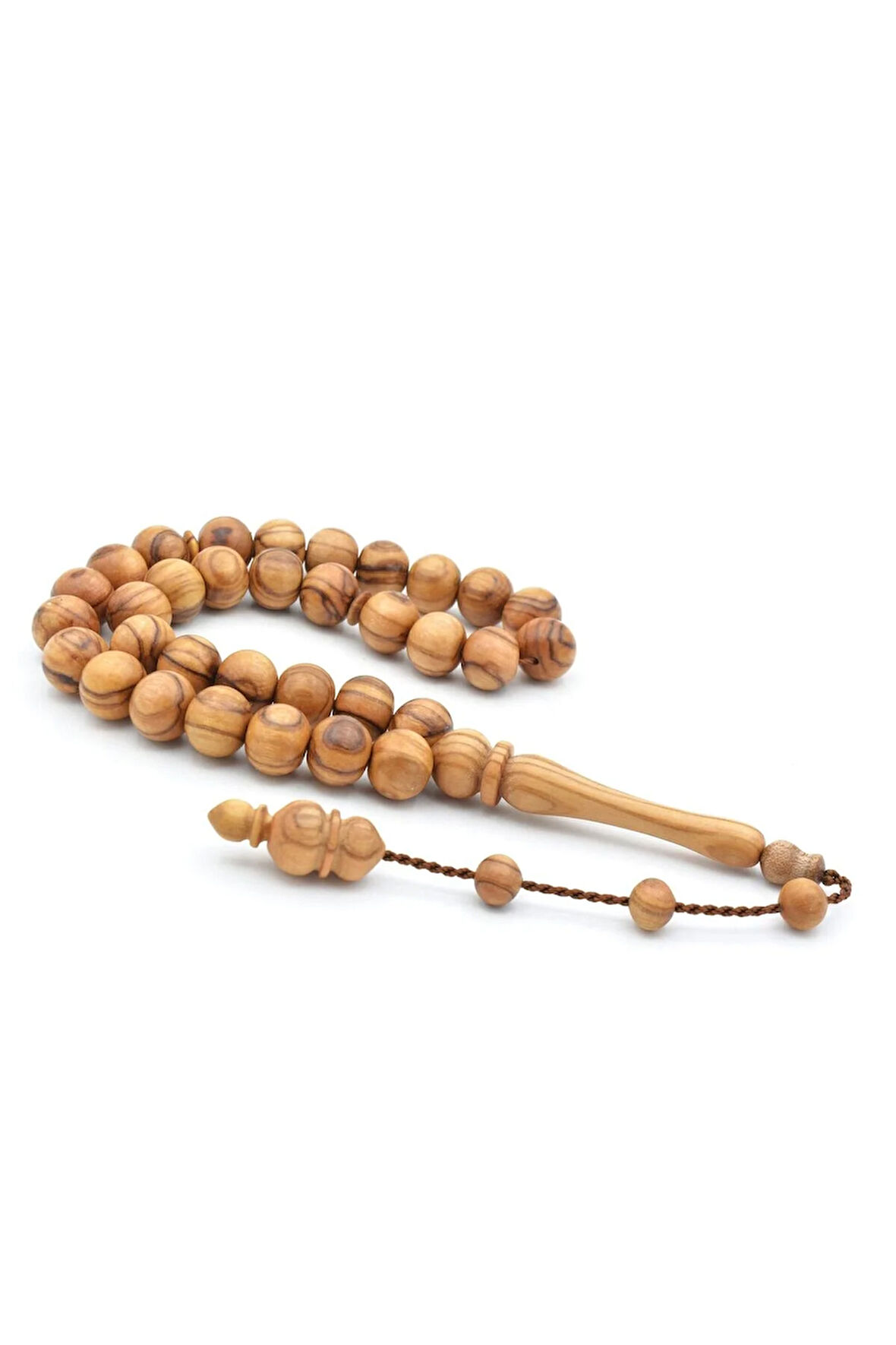 Usta İşi Sistemli Küre Kesim Zeytin Ağacı Tesbih