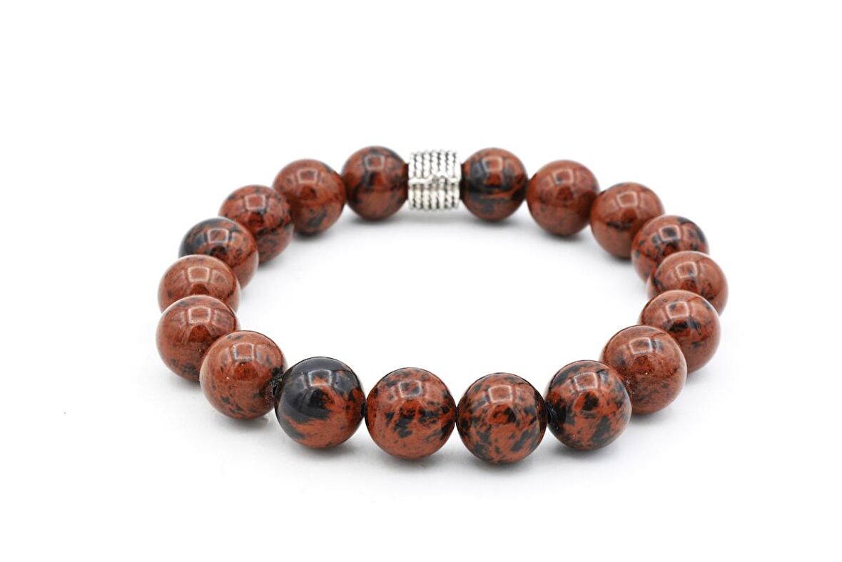 Hakiki Doğal Mahogany Obsidyen Taşı Bileklik 003