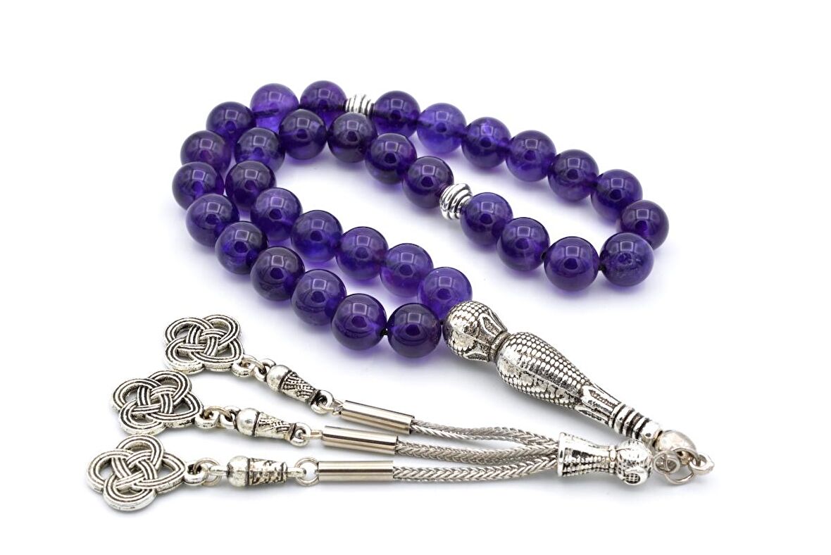 HAKİKİ DOĞAL AMETİST TESBİH 1.KALİTE DOĞAL TAŞ 003