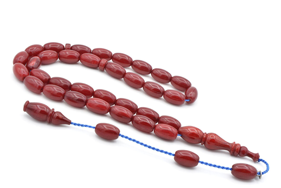 Usta Işi Sistemli Arpa Kesim Çubuk Malzeme Sıkma Kehribar Tesbih 059