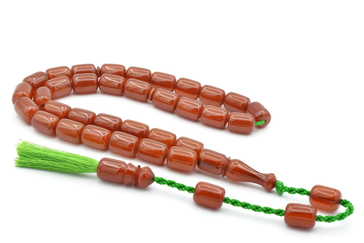 USTA İŞİ SİSTEMLİ KAPSÜL KESİM SARI SIKMA KEHRİBAR TESBİH 066