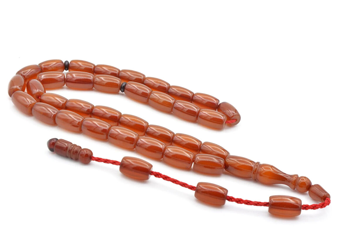 USTA İŞİ SİSTEMLİ KAPSÜL KESİM ÇUBUK MALZEME TURUNCU SIKMA KEHRİBAR TESBİH 122