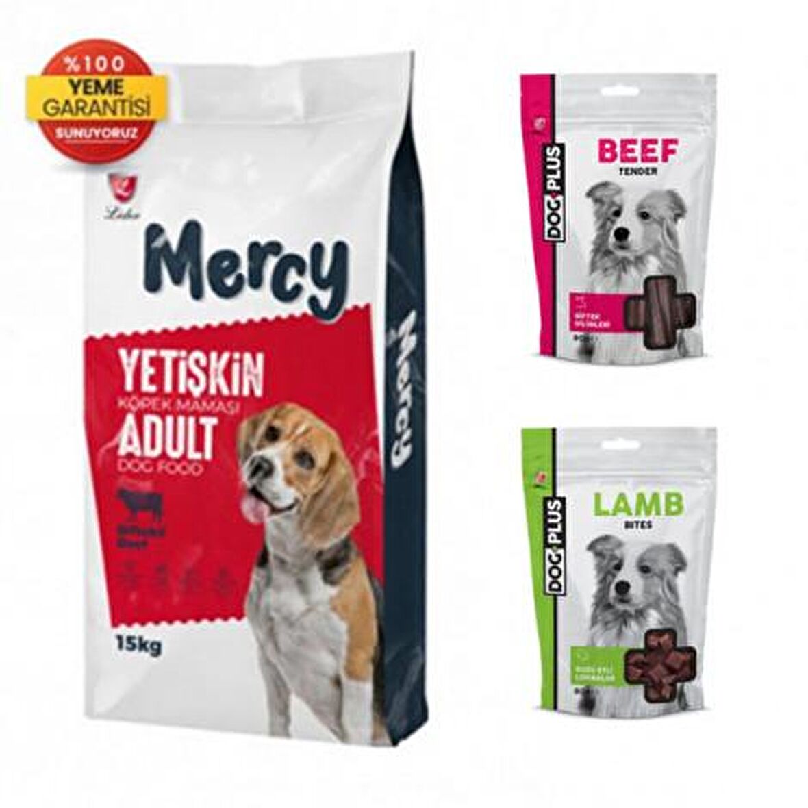 Mercy Biftekli Yetişkin Köpek Maması 15 Kg + Kuzu Etli + Dana Etli Ödül