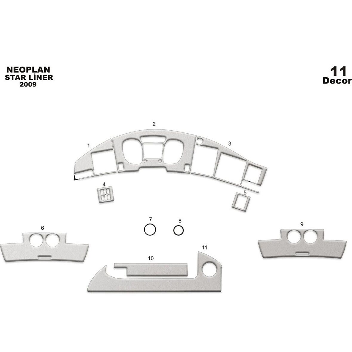Meriç® Neoplan Star Line Ön Torpido Kaplama 11 Parça 2009-›