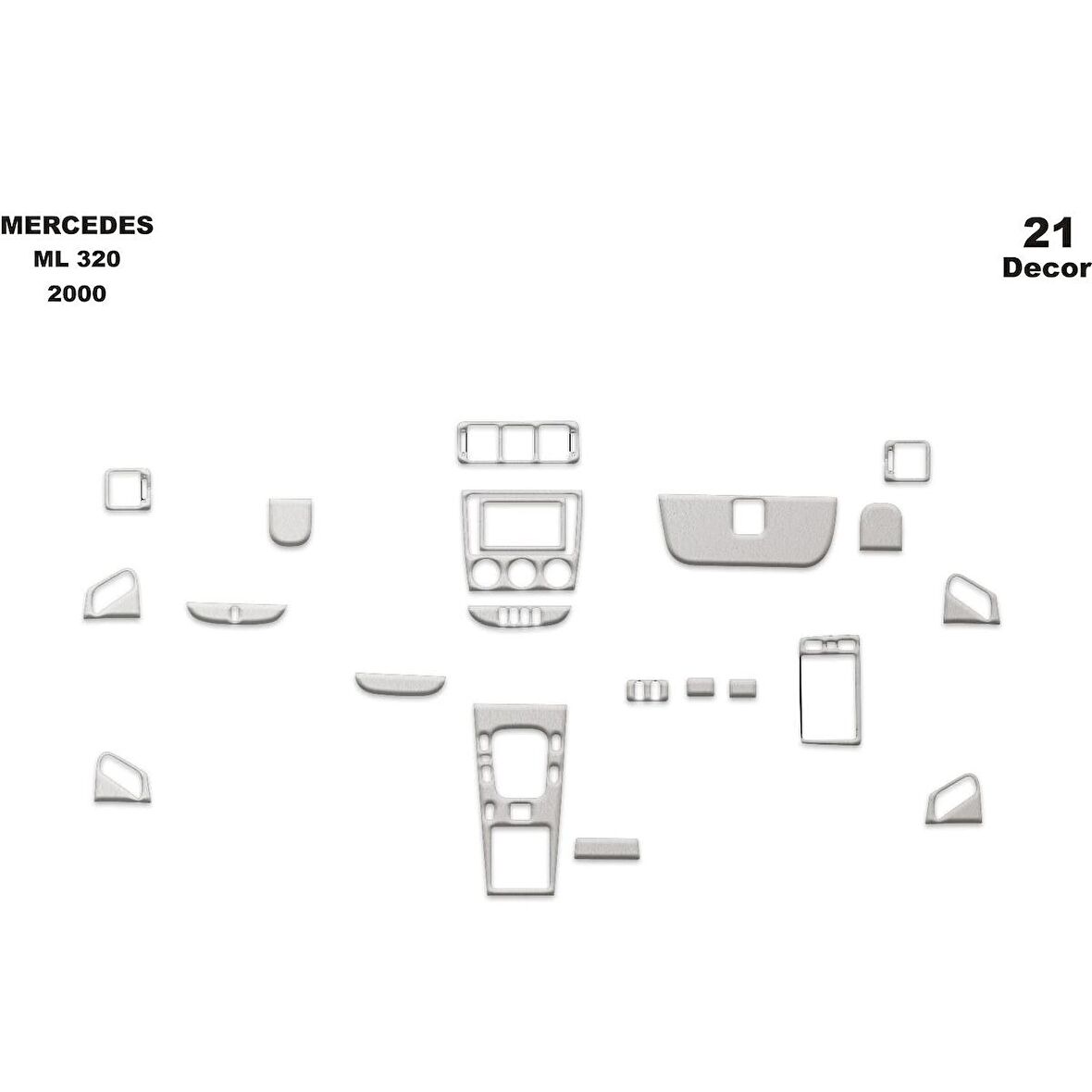 Meriç® Mercedes Ml 320 Ön Torpido Kaplama 21 Parça 2002-›