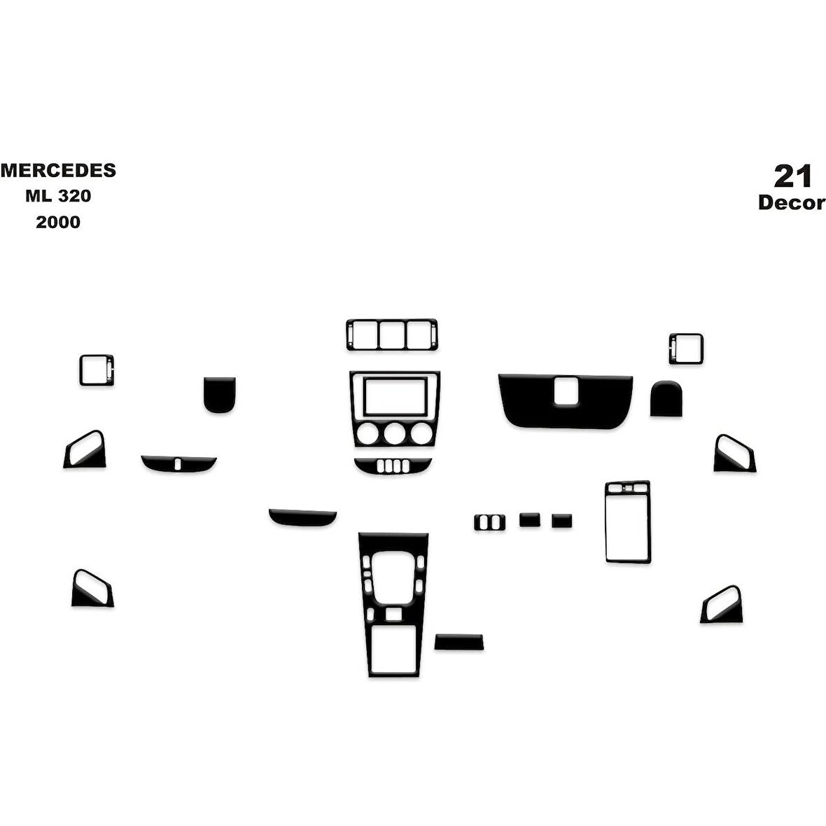 Meriç® Mercedes Ml 320 Ön Torpido Kaplama 21 Parça 2002-›