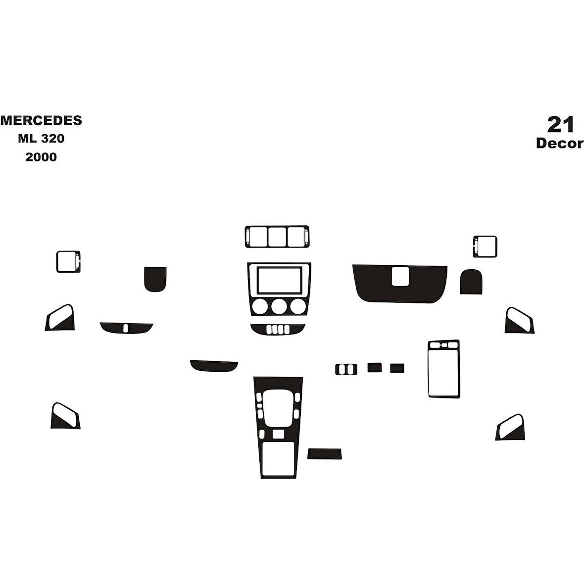 Meriç® Mercedes Ml 320 Ön Torpido Kaplama 21 Parça 2002-›