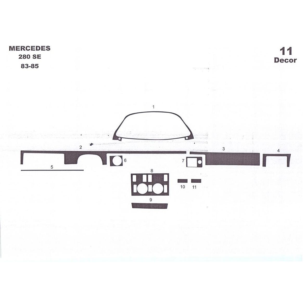 Meriç® Mercedes 280 Se Ön Torpido Kaplama 13 Parça 1980-1985