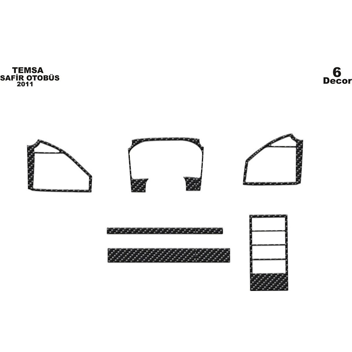 Meriç® Mitsubishi Safir Ön Torpido Kaplama 4 Parça 2011-2019