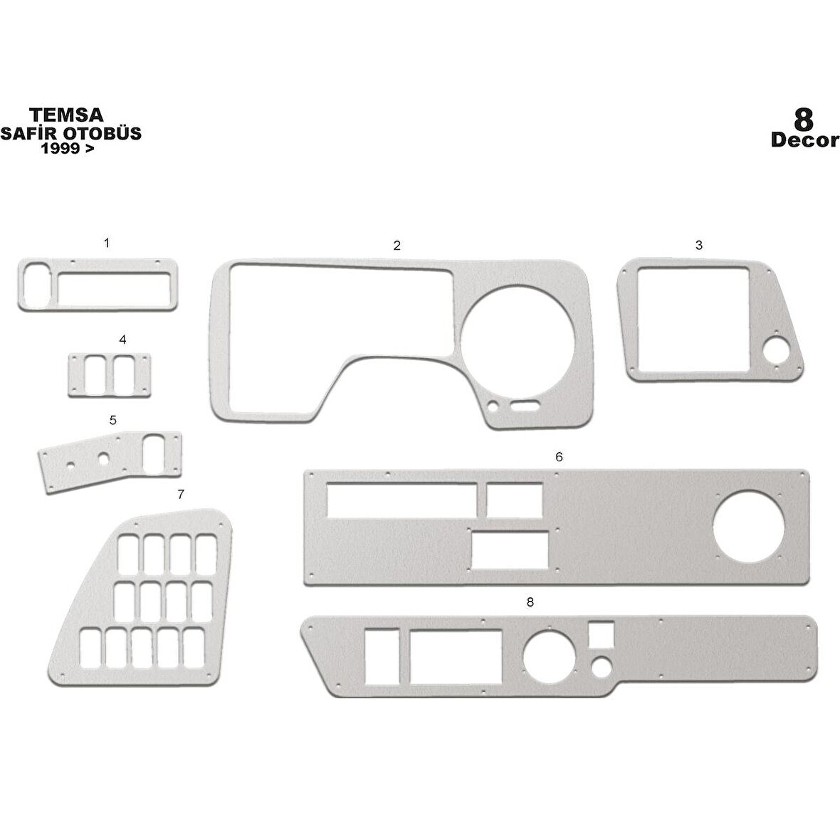 Meriç® Mitsubishi Safir Ön Torpido Kaplama 8 Parça 1999-2010