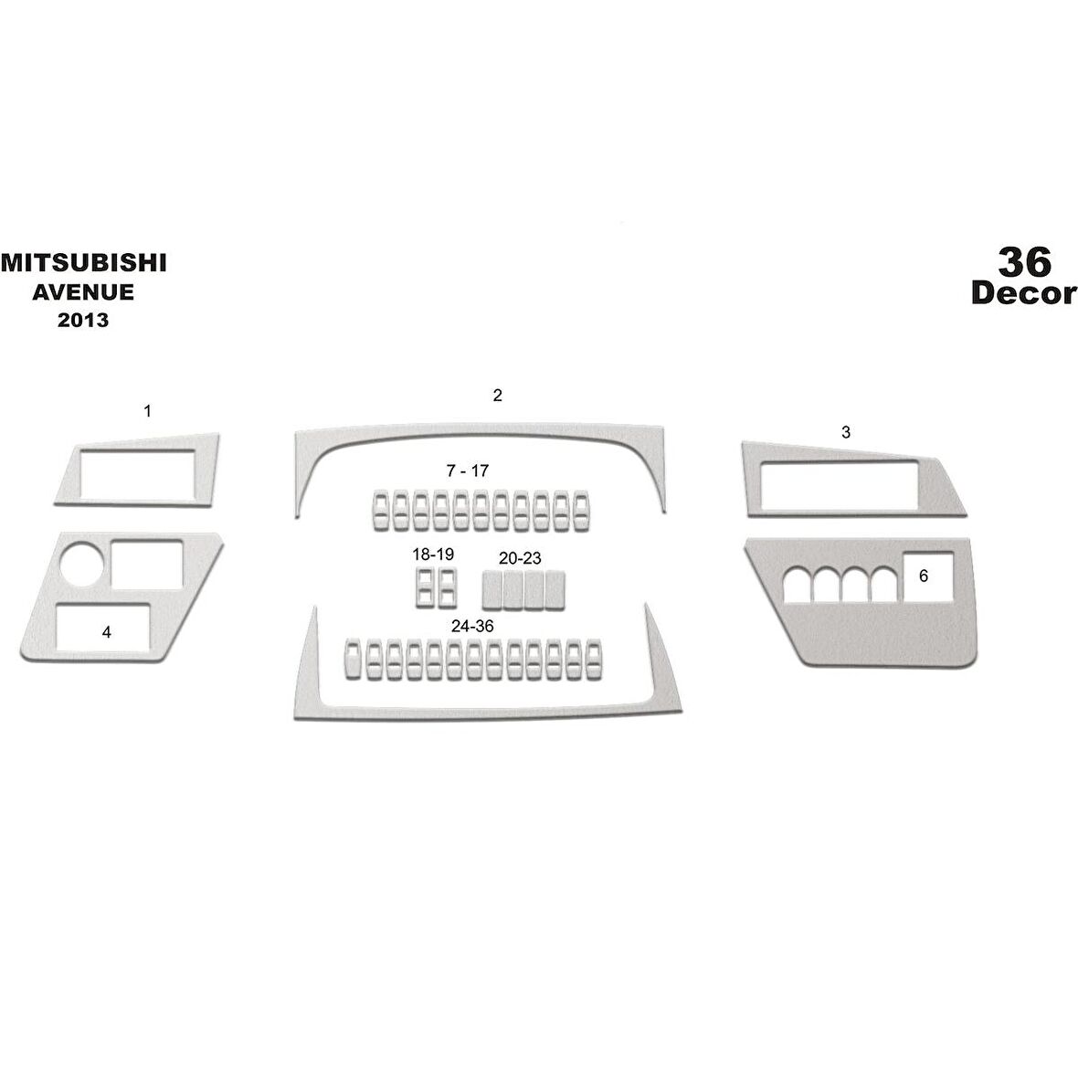 Meriç® Mitsubishi Avenue Ön Torpido Kaplama 36 Parça 2013-›