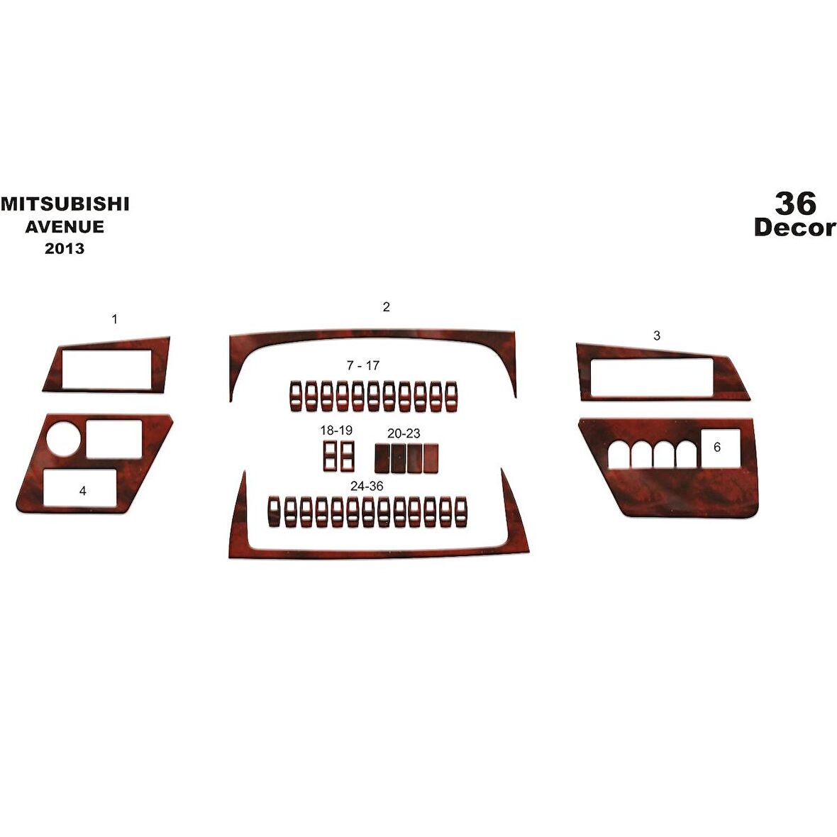 Meriç® Mitsubishi Avenue Ön Torpido Kaplama 36 Parça 2013-›