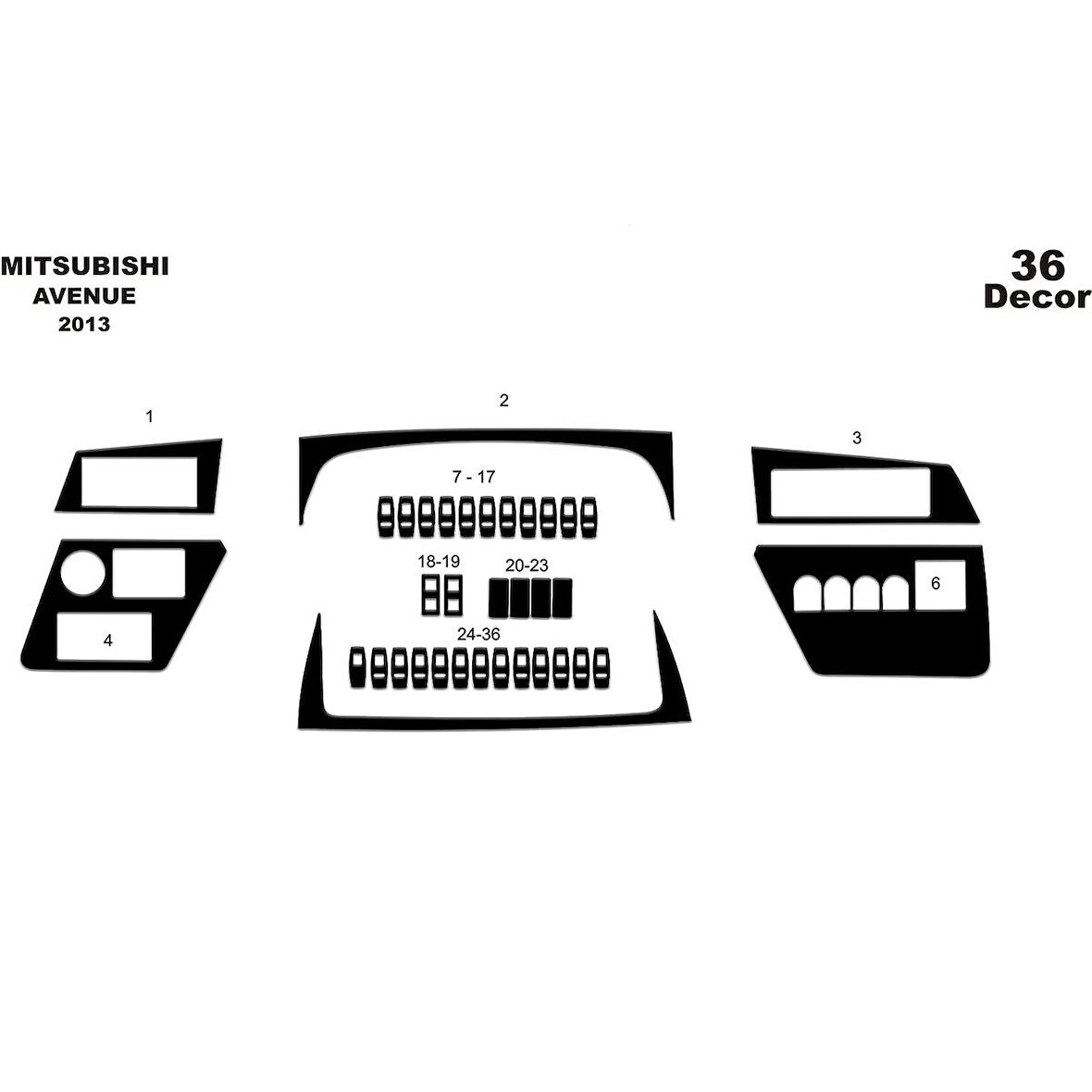 Meriç® Mitsubishi Avenue Ön Torpido Kaplama 36 Parça 2013-›