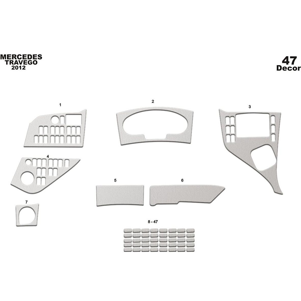 Meriç® Mercedes Travego Ön Torpido Kaplama 47 Parça 2012-›