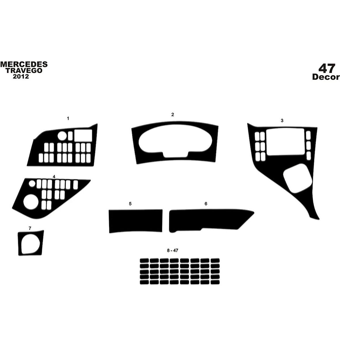 Meriç® Mercedes Travego Ön Torpido Kaplama 47 Parça 2012-›