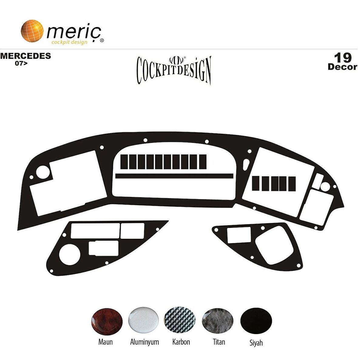 Meriç® Mercedes Tourismo Ön Torpido Kaplama 19 Parça 2007-2010