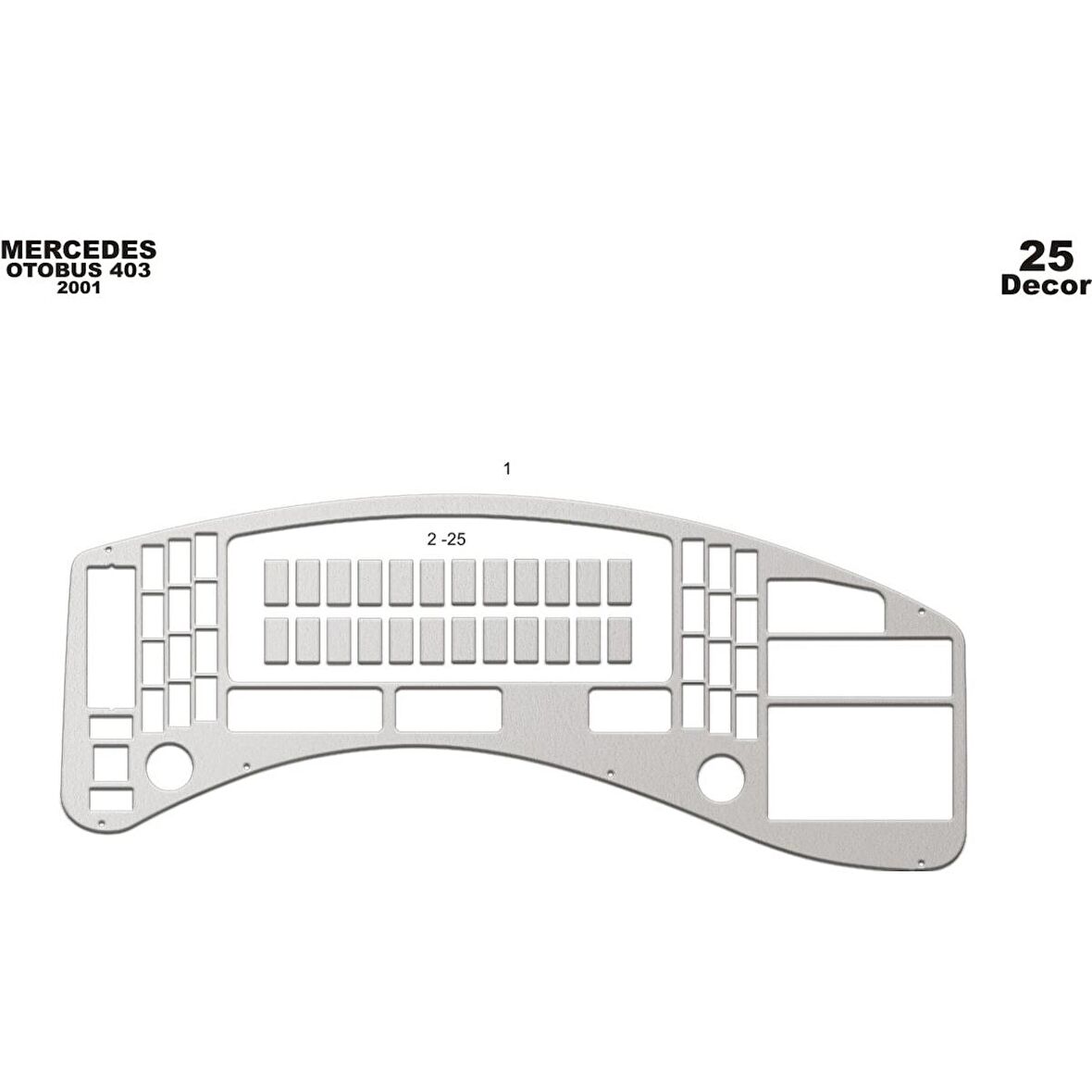 Meriç® Mercedes 403 Ön Torpido Kaplama 25 Parça 2001-2005