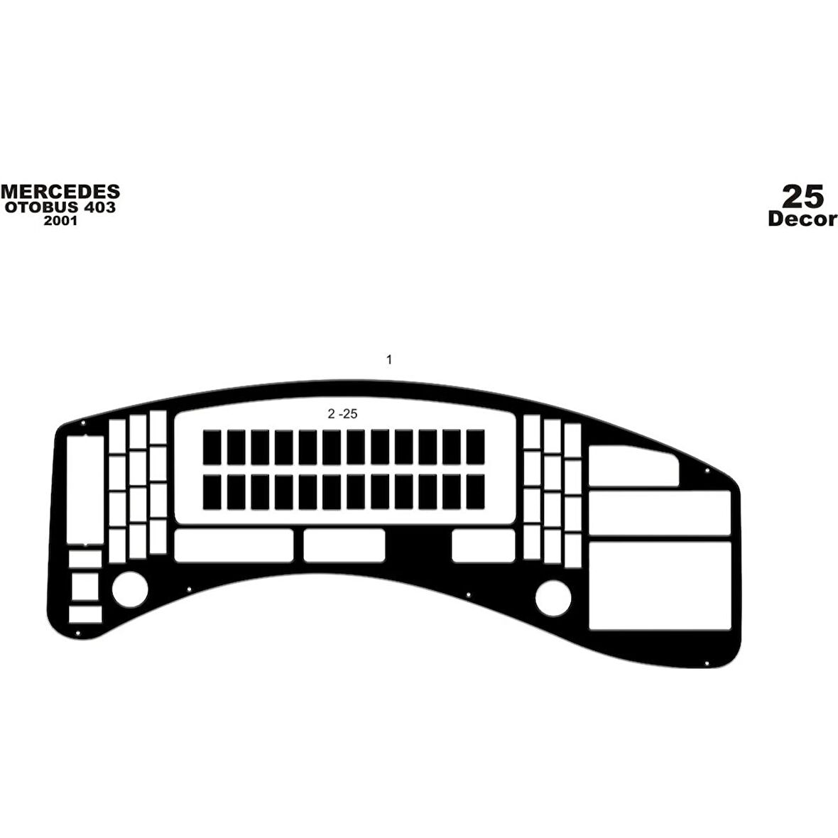 Meriç® Mercedes 403 Ön Torpido Kaplama 25 Parça 2001-2005