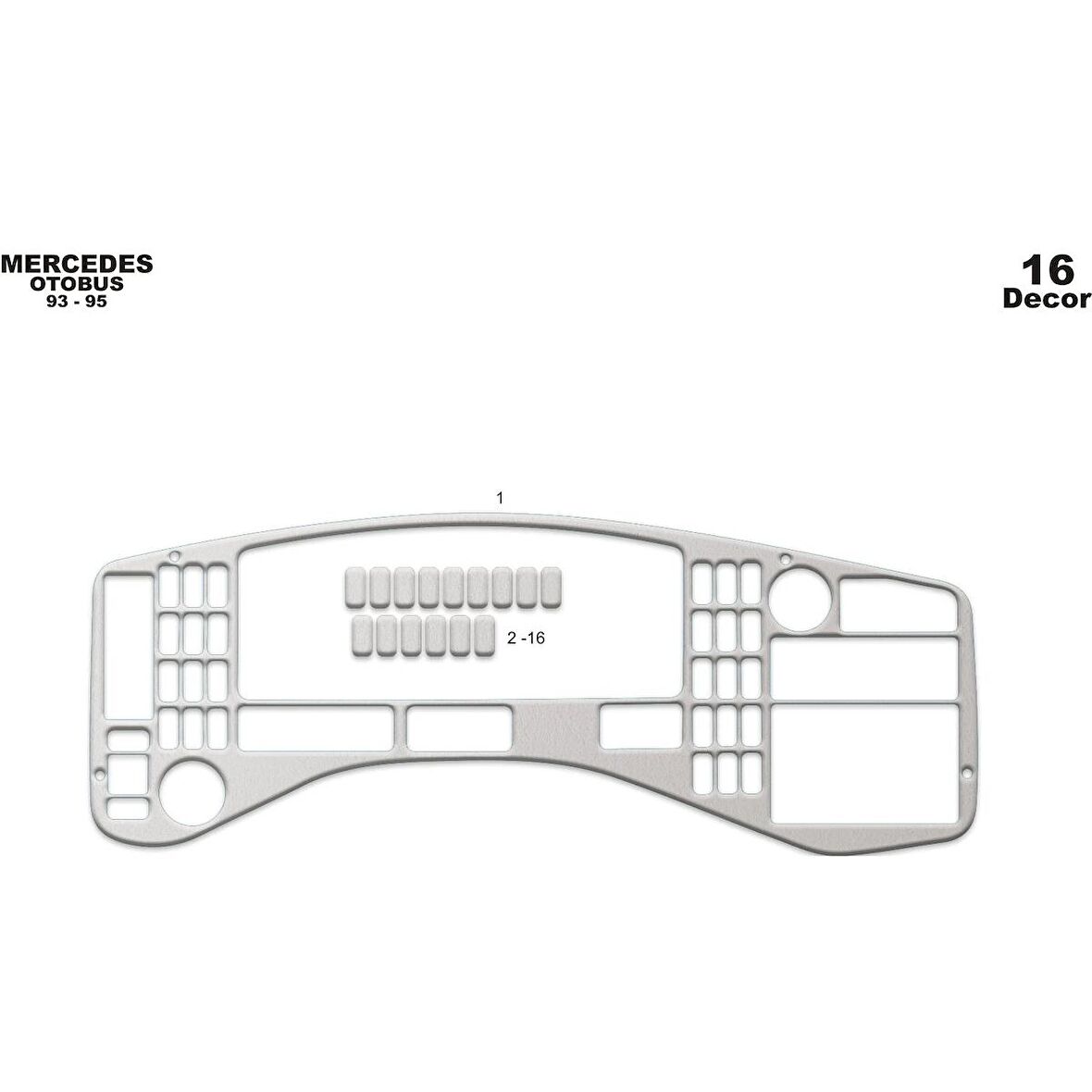 Meriç® Mercedes 403 Ön Torpido Kaplama 16 Parça 1993-2000