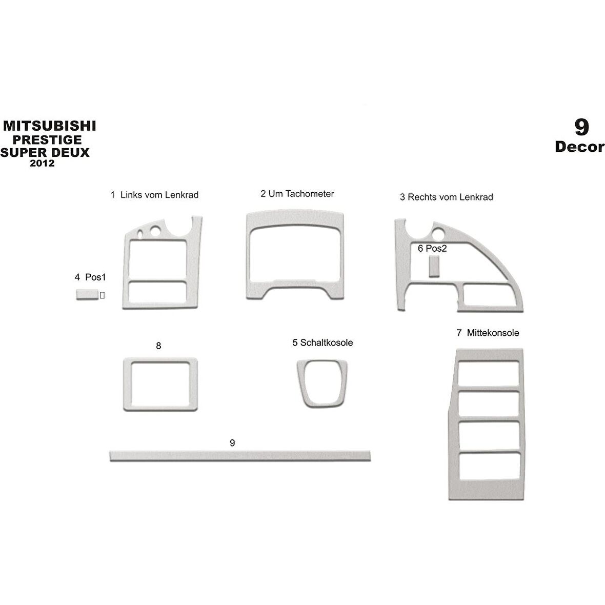 Meriç® Mitsubishi Temsa Prestige Ön Torpido Kaplama 9 Parça 2012-2016