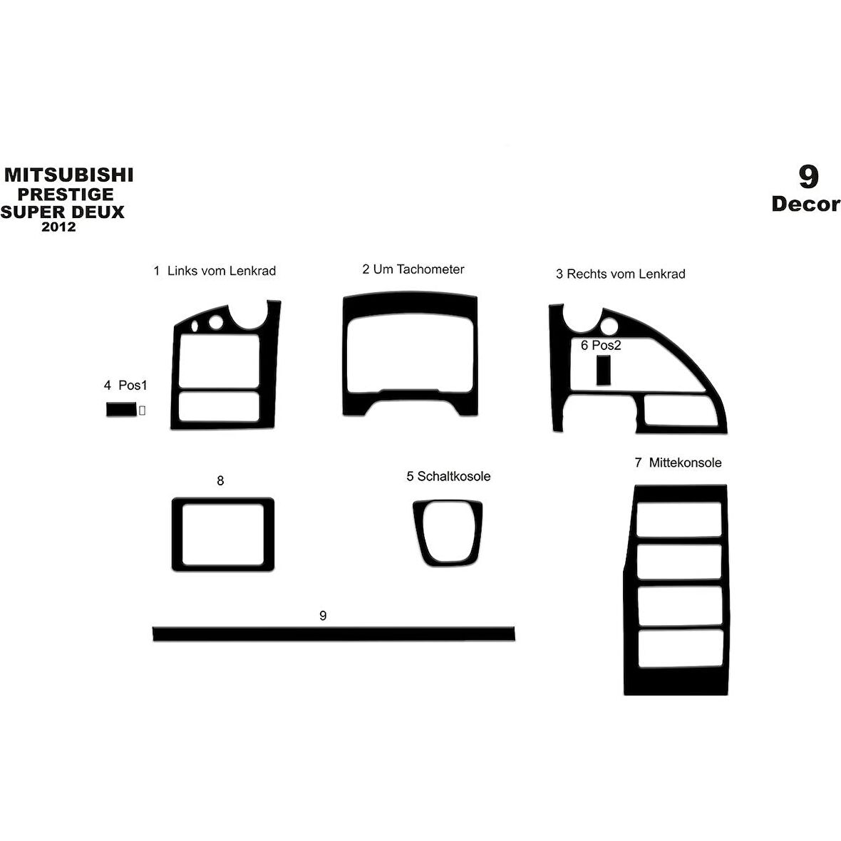 Meriç® Mitsubishi Temsa Prestige Ön Torpido Kaplama 9 Parça 2012-2016