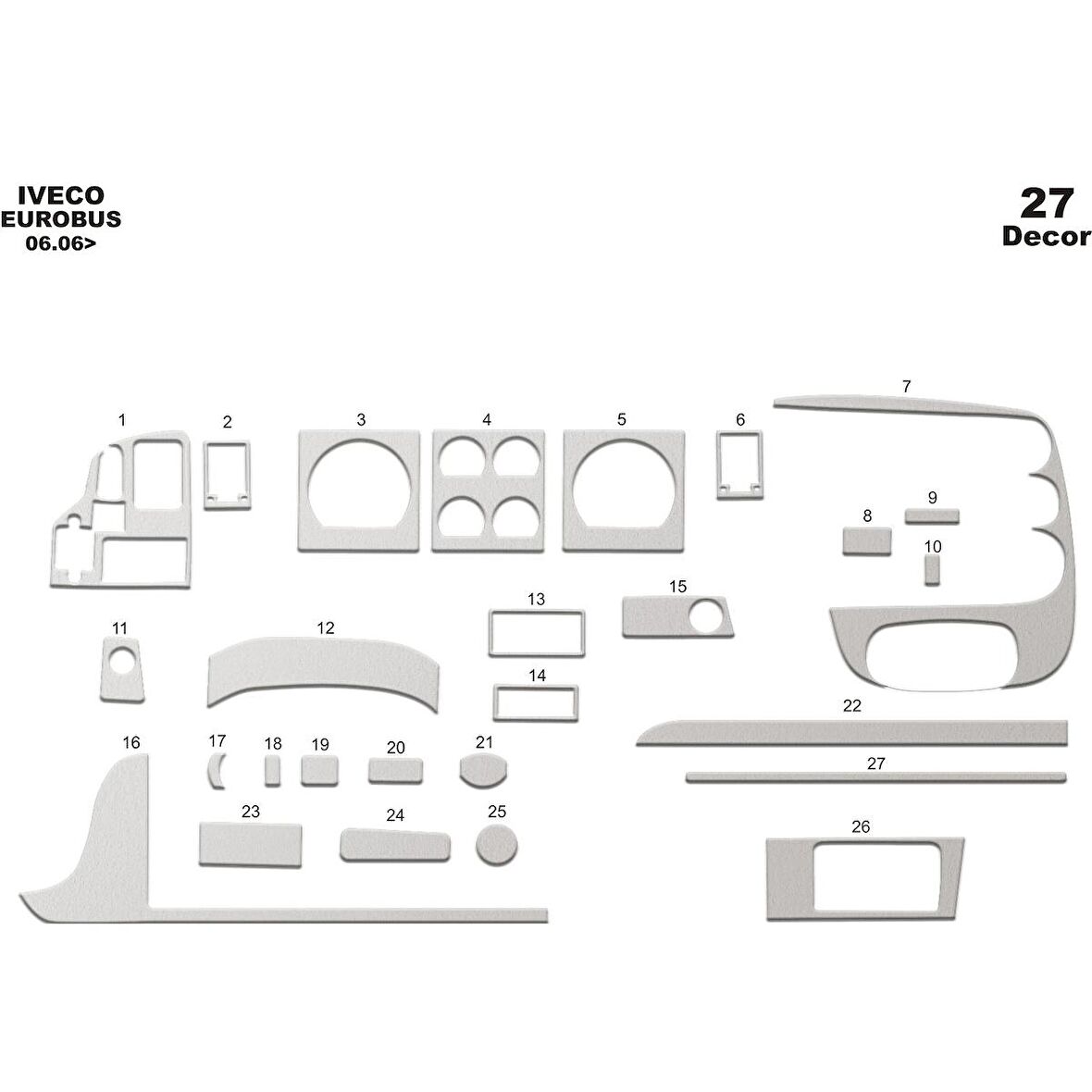 Meriç® Iveco Eurobus Ön Torpido Kaplama 27 Parça 2006-2012