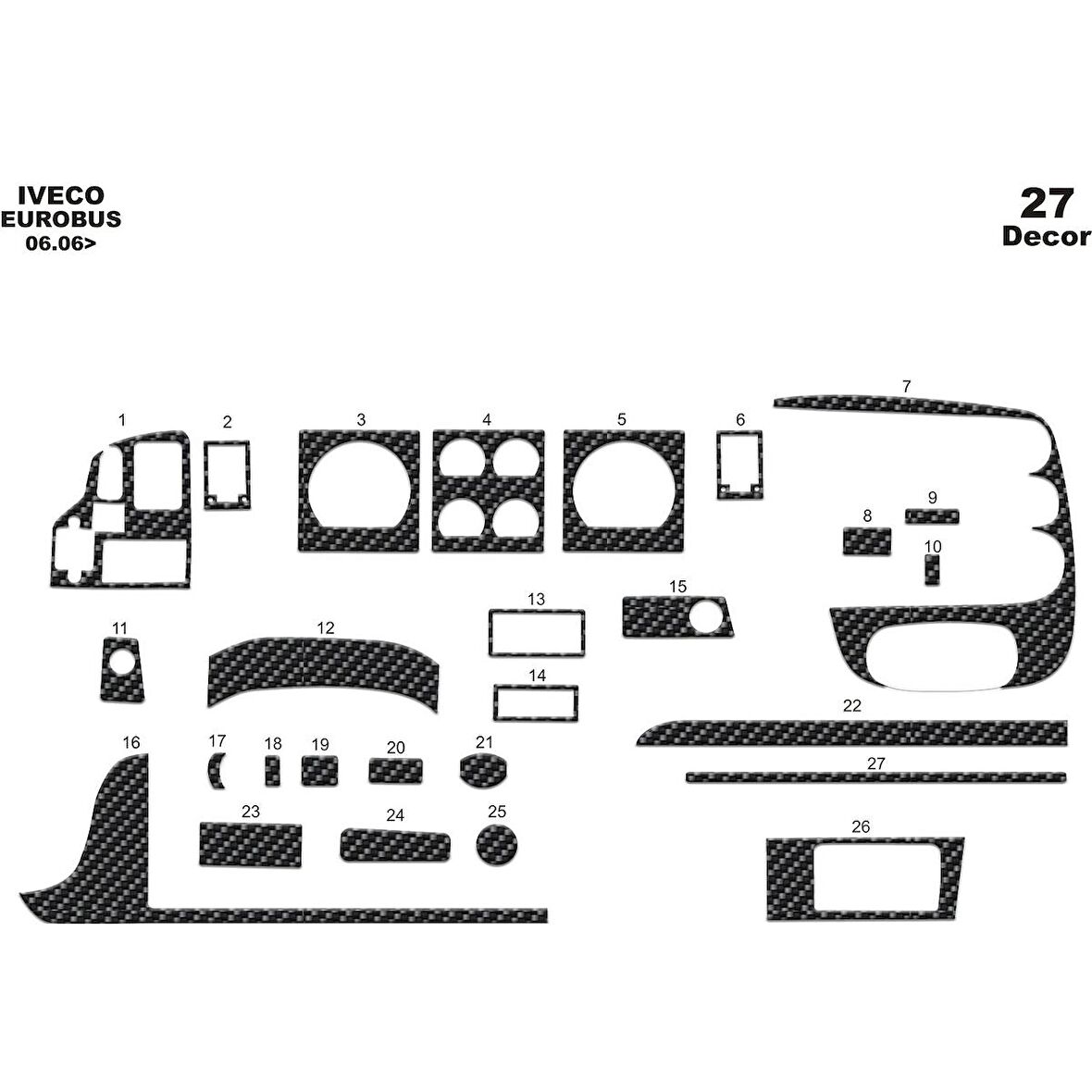 Meriç® Iveco Eurobus Ön Torpido Kaplama 27 Parça 2006-2012