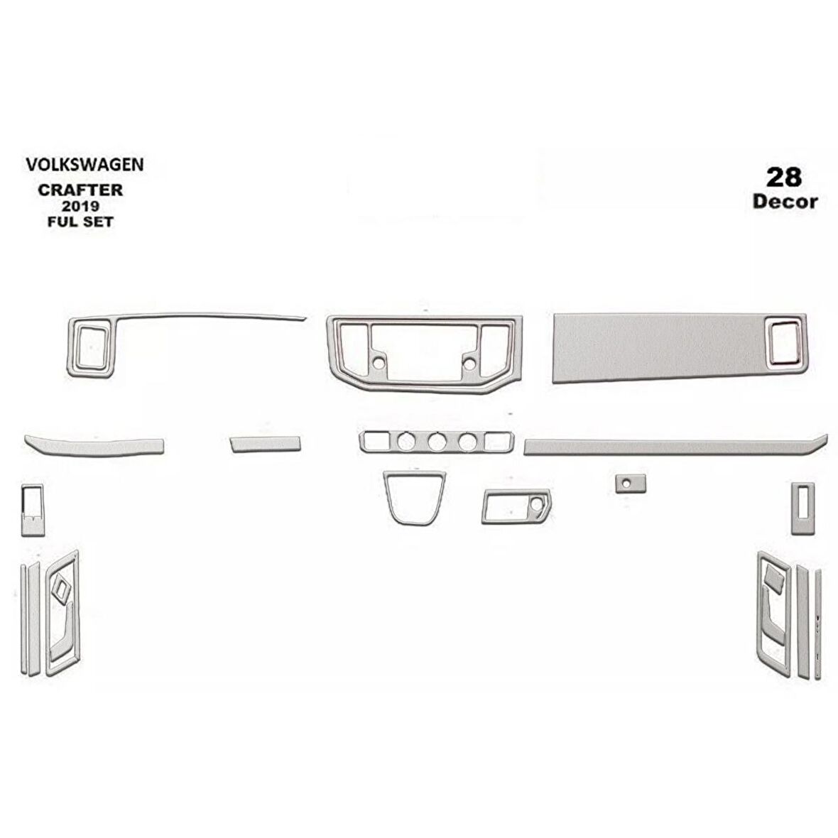 Meriç® Volkswagen Crafter Ön Torpido Kaplama 28 Parça 2020-›