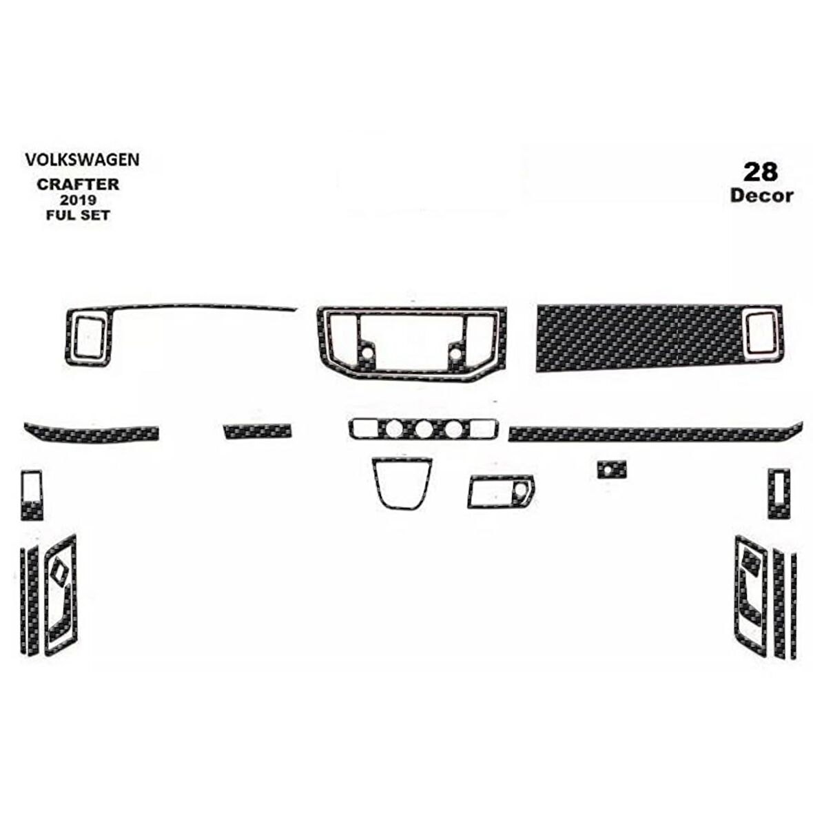 Meriç® Volkswagen Crafter Ön Torpido Kaplama 28 Parça 2020-›