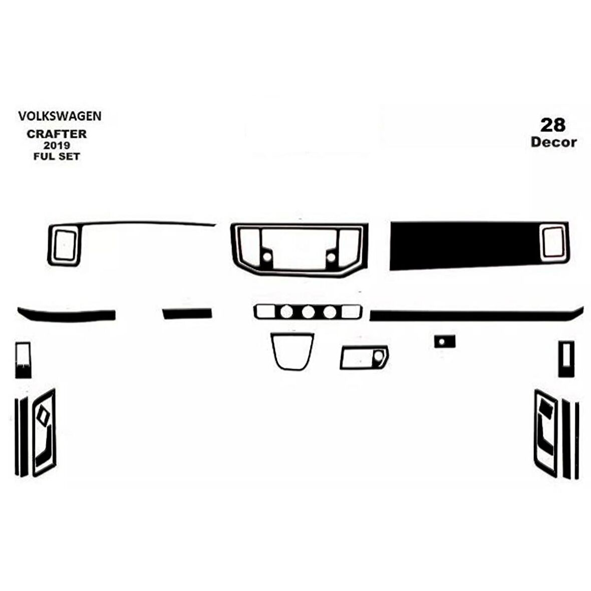 Meriç® Volkswagen Crafter Ön Torpido Kaplama 28 Parça 2020-›