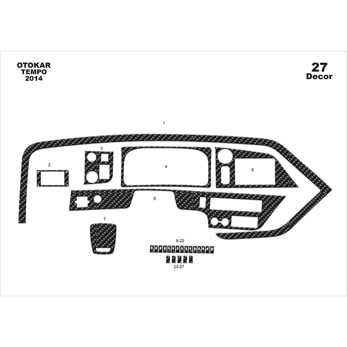 Meriç® Otokar Tempo Ön Torpido Kaplama 27 Parça 2014-›