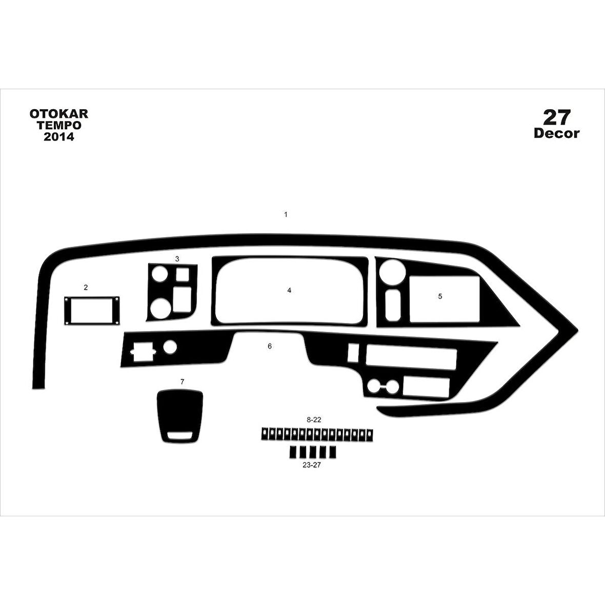 Meriç® Otokar Tempo Ön Torpido Kaplama 27 Parça 2014-›