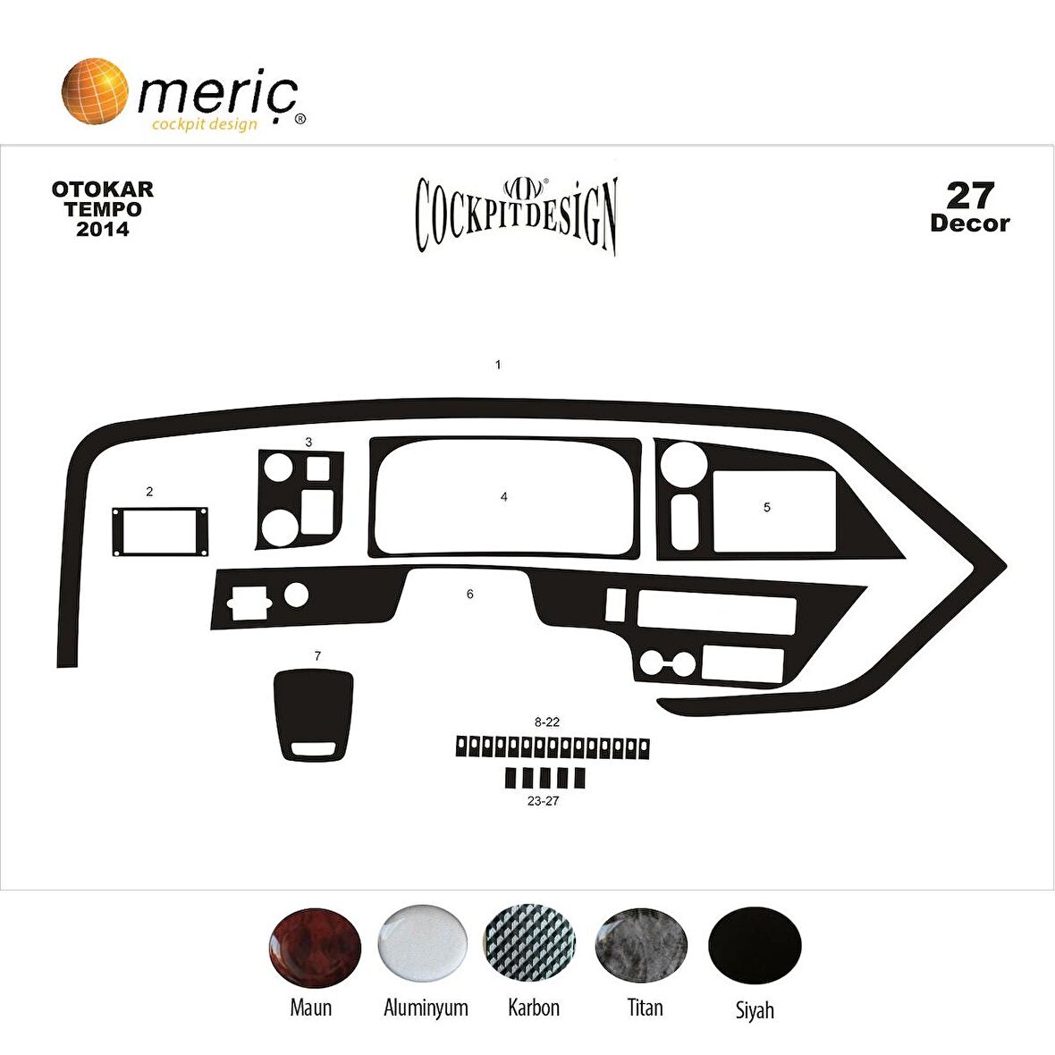 Meriç® Otokar Tempo Ön Torpido Kaplama 27 Parça 2014-›