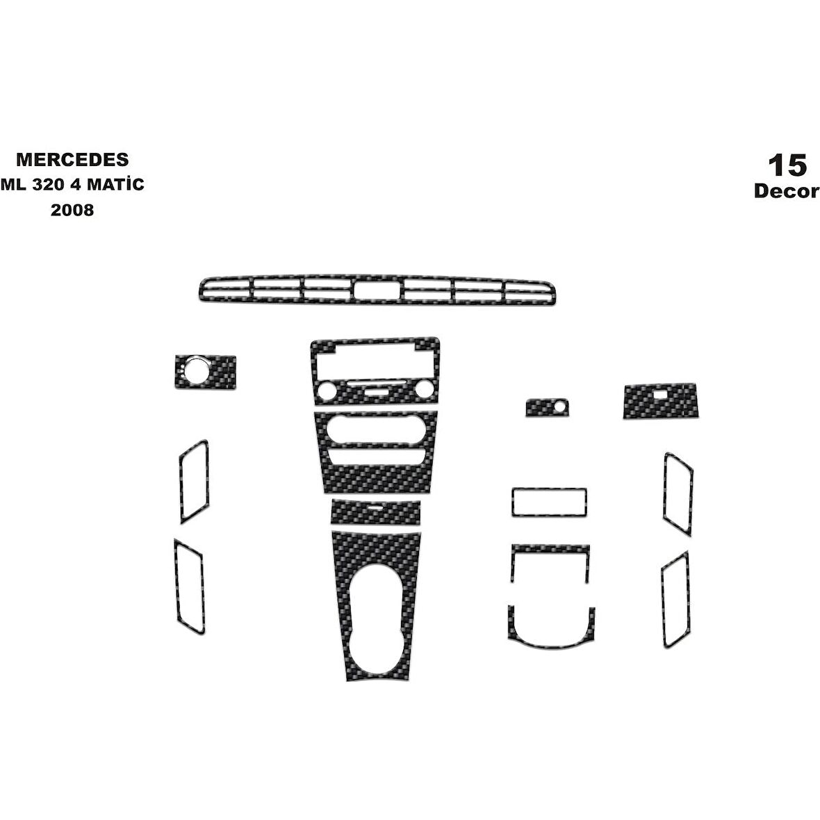 Meriç® Mercedes ML 320 CDI Ön Torpido Kaplama 15 Parça 2010-›