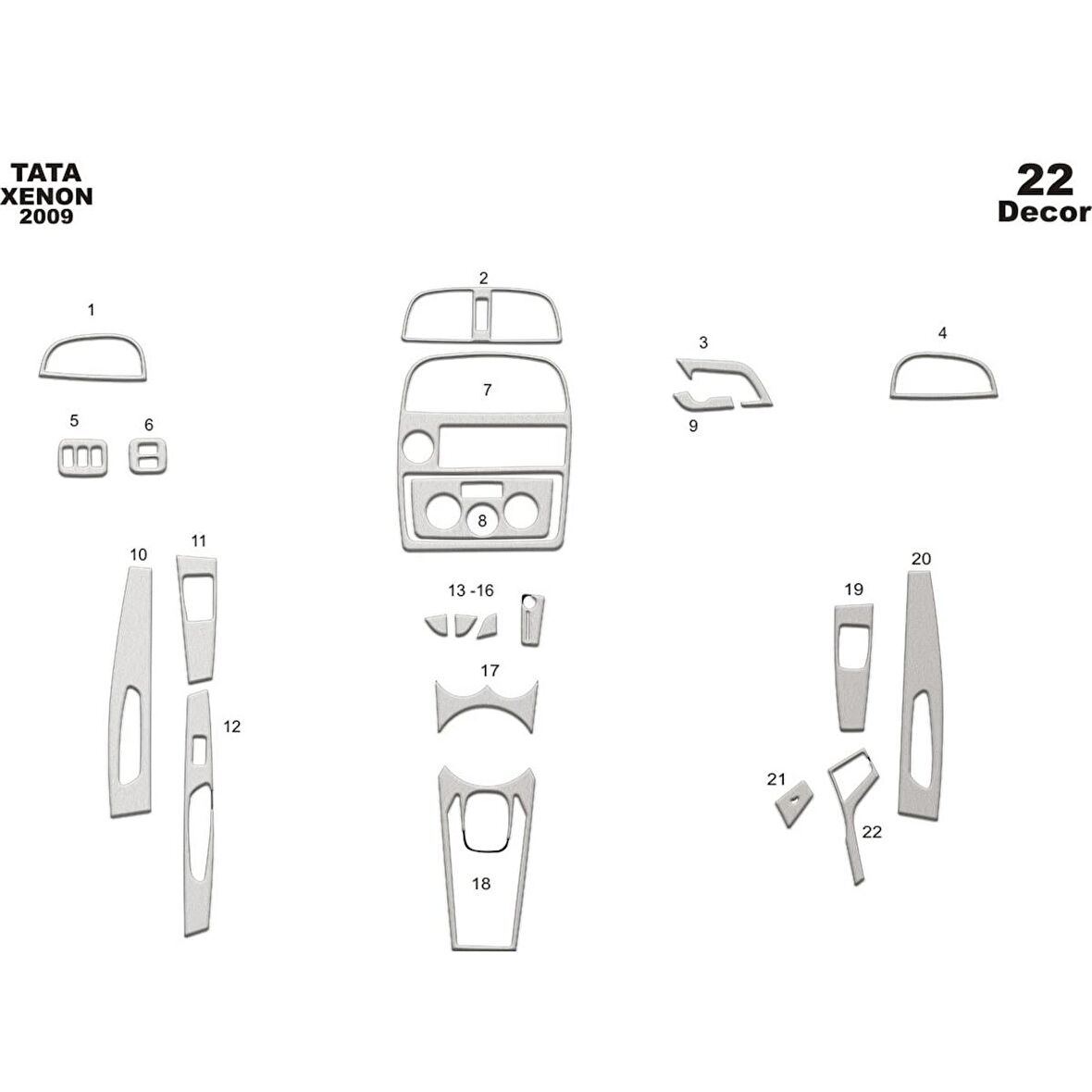 Meriç® Tata Xenon 4x4 Ön Torpido Kaplama 22 Parça 2009-2015