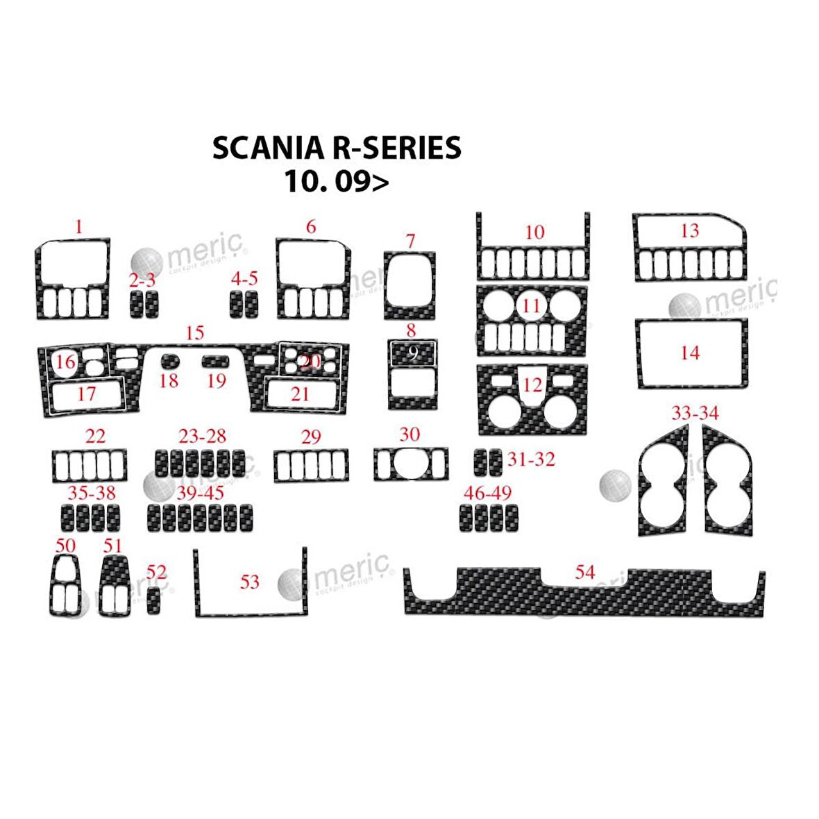 Meriç® Scania R Ön Torpido Kaplama 54 Parça 2009-›