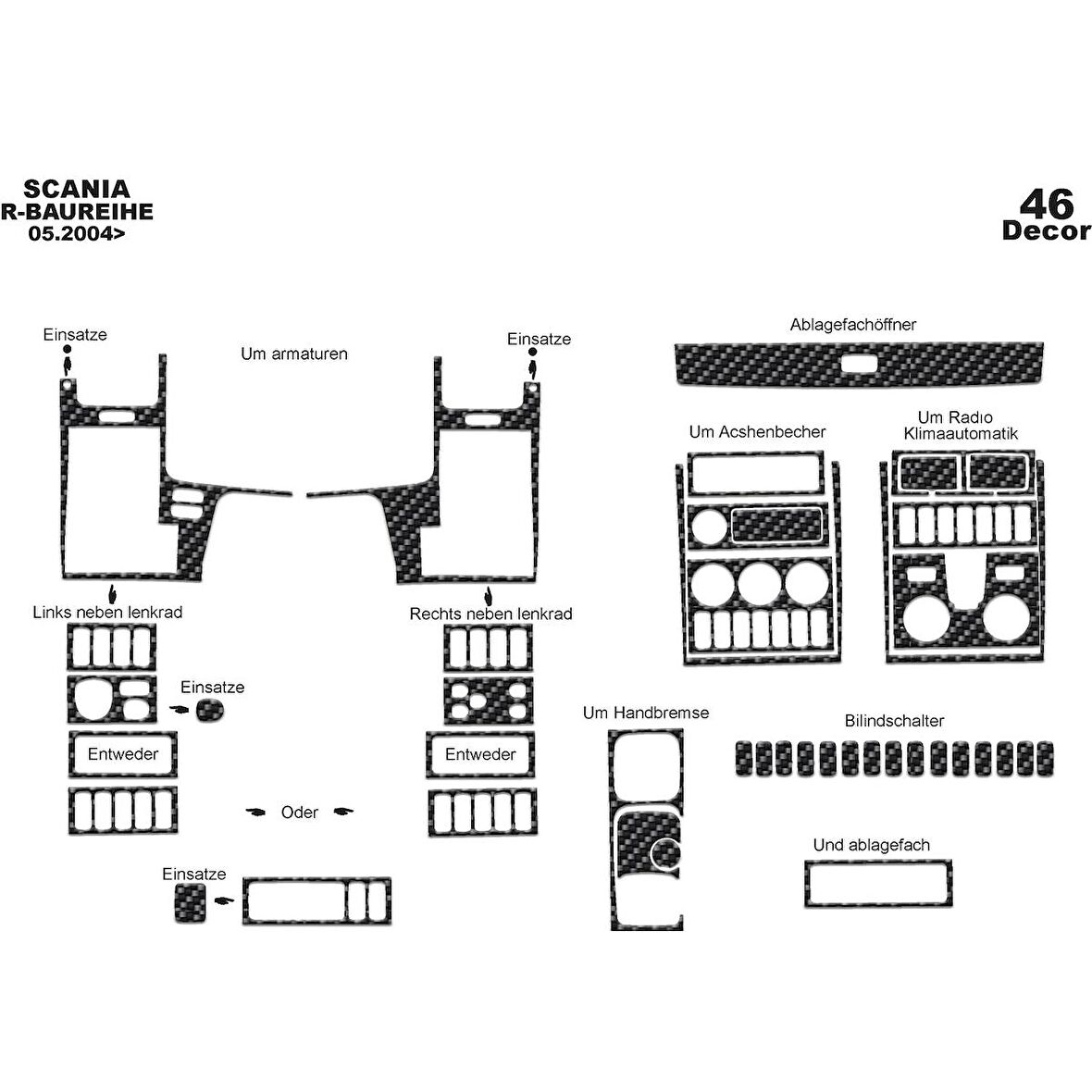 Meriç® Scania R Ön Torpido Kaplama 46 Parça 2004-2009