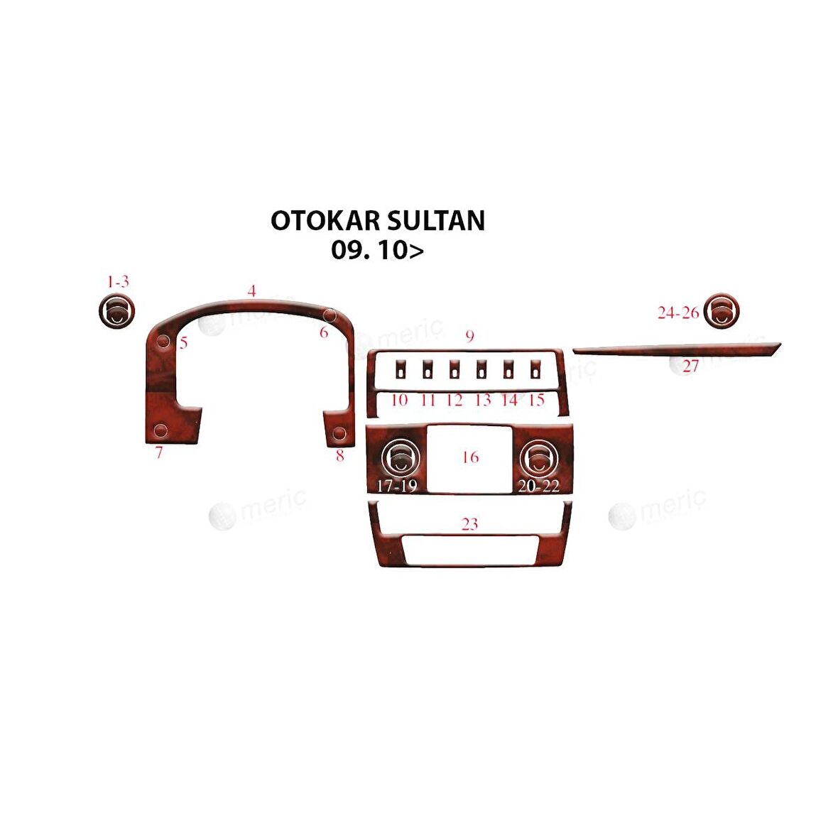 Meriç® Otokar Sultan Ön Torpido Kaplama 27 Parça 2010-2014