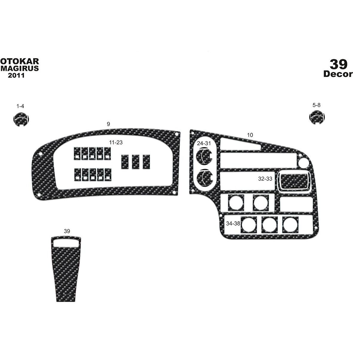 Meriç® Otokar Magirus Ön Torpido Kaplama 39 Parça 2011-›