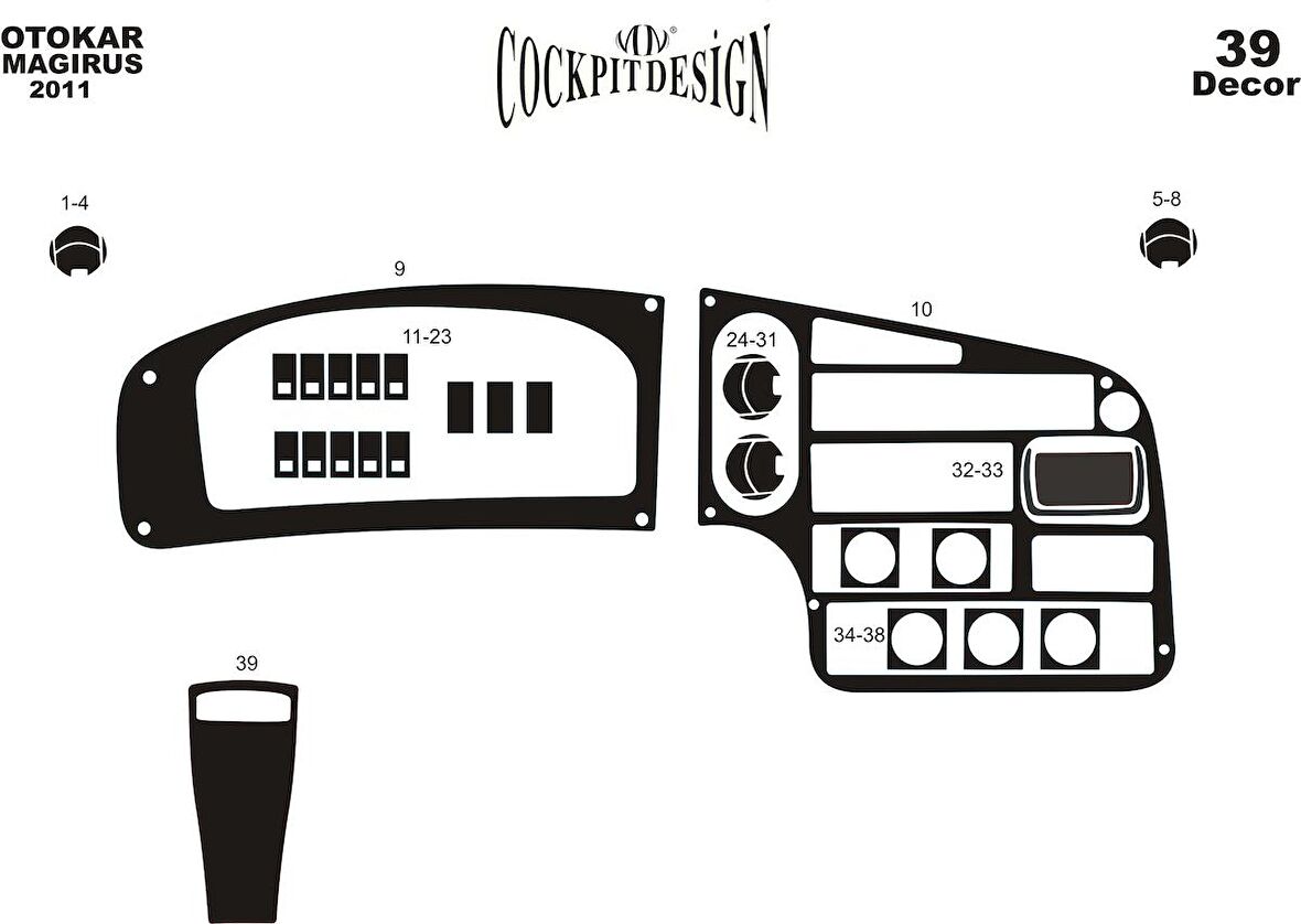 Meriç® Otokar Magirus Ön Torpido Kaplama 39 Parça 2011-›