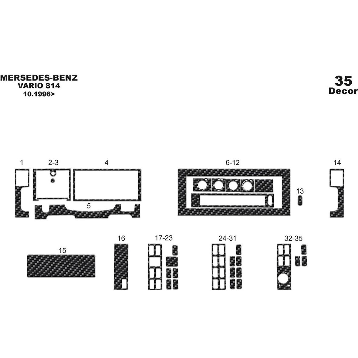 Meriç® Mercedes Vario 814 Ön Torpido Kaplama 35 Parça 1996-›