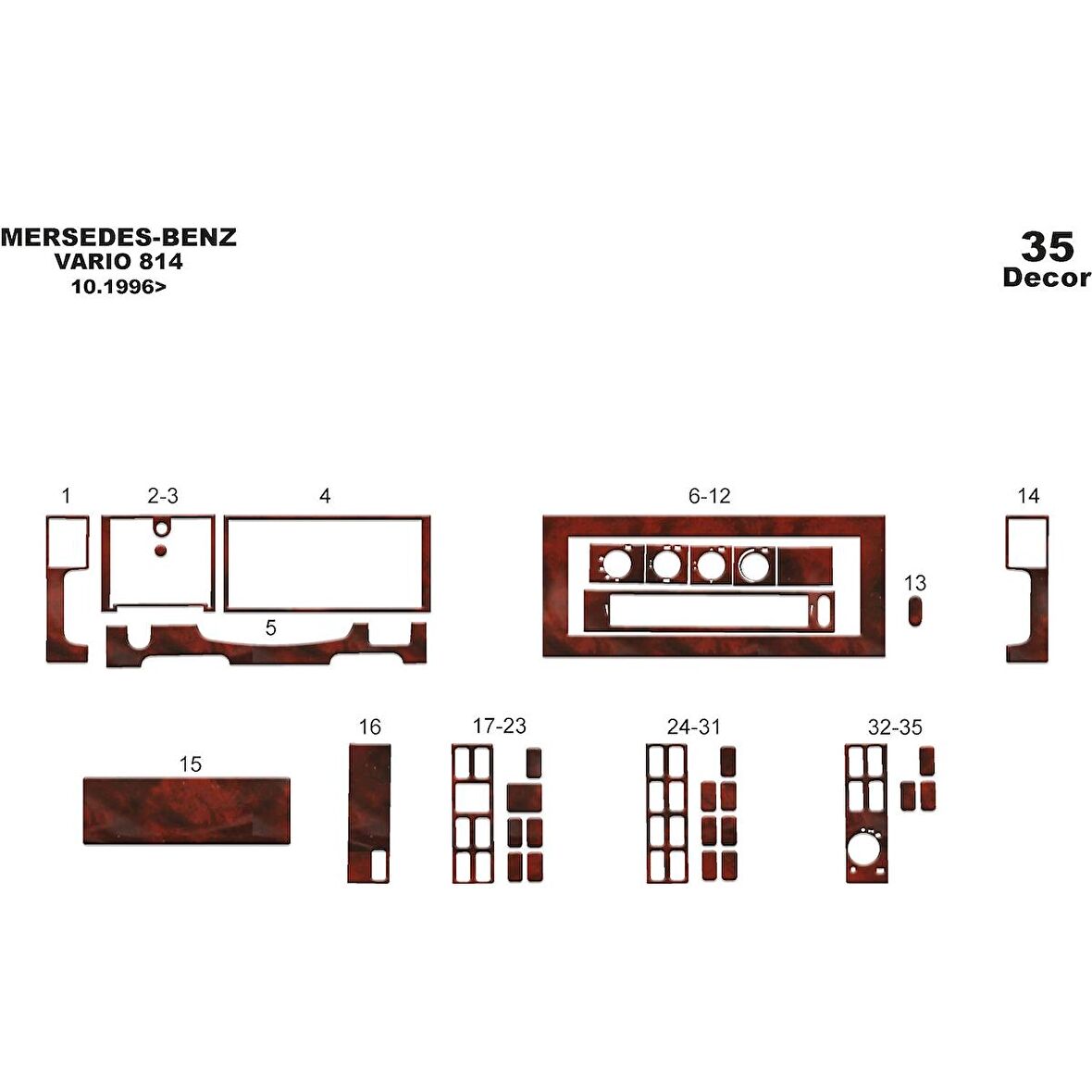 Meriç® Mercedes Vario 814 Ön Torpido Kaplama 35 Parça 1996-›