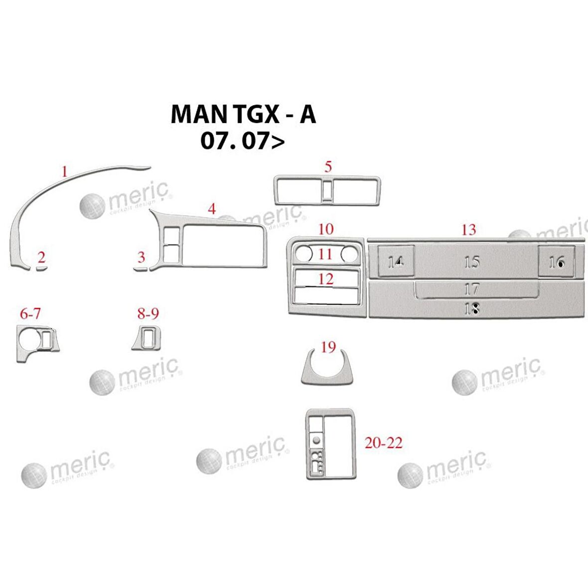 Meriç® Man Tgx-Tgs Ön Torpido Kaplama 22 Parça 2007-›