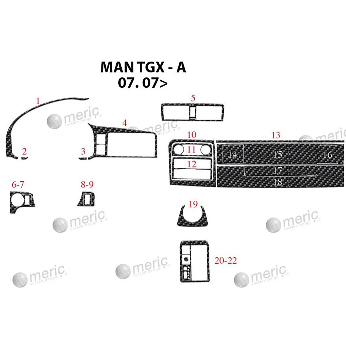 Meriç® Man Tgx-Tgs Ön Torpido Kaplama 22 Parça 2007-›