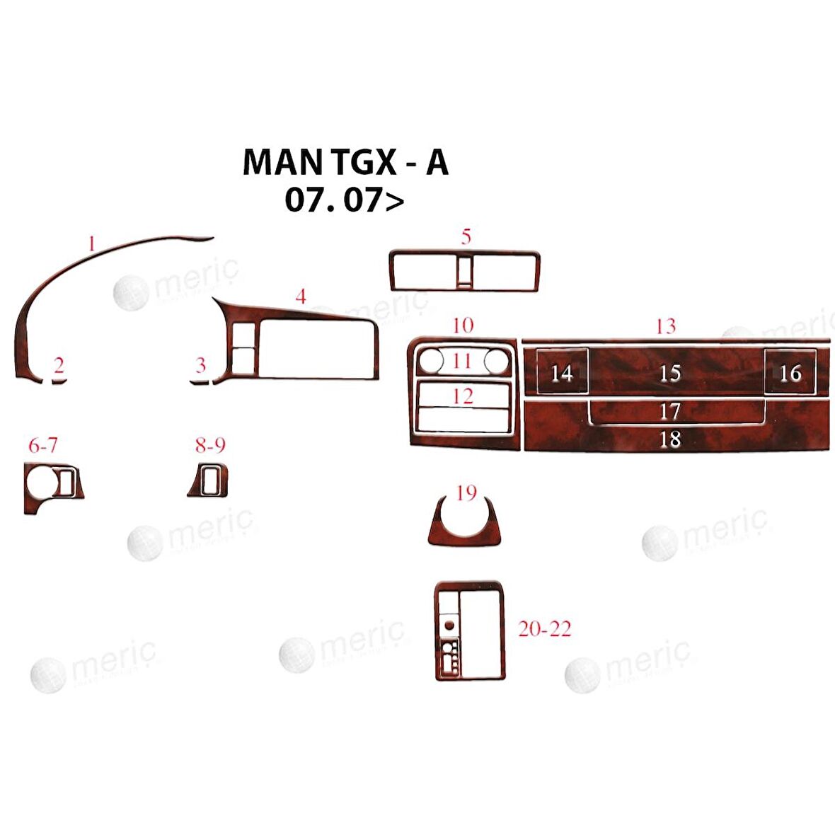 Meriç® Man Tgx-Tgs Ön Torpido Kaplama 22 Parça 2007-›