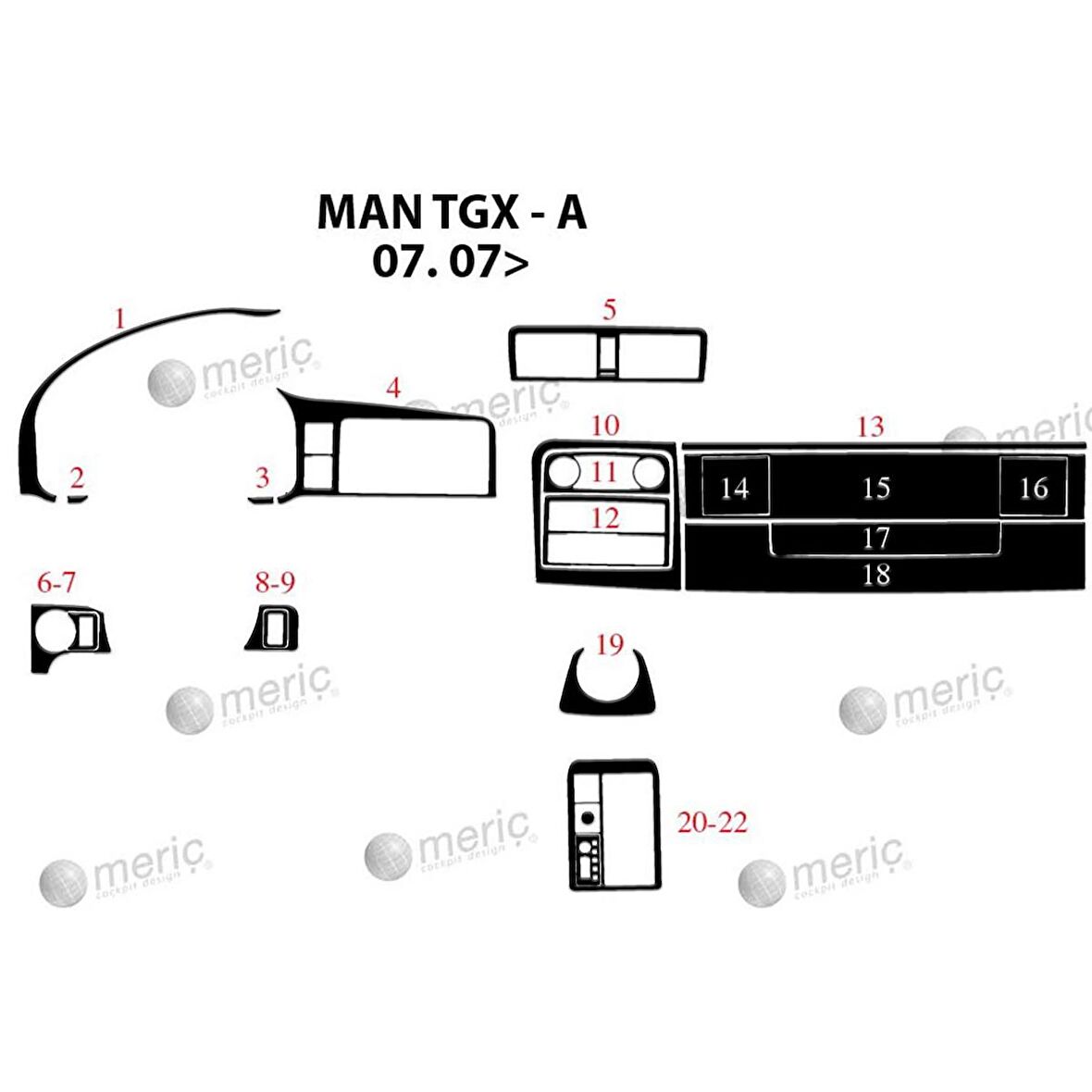 Meriç® Man Tgx-Tgs Ön Torpido Kaplama 22 Parça 2007-›