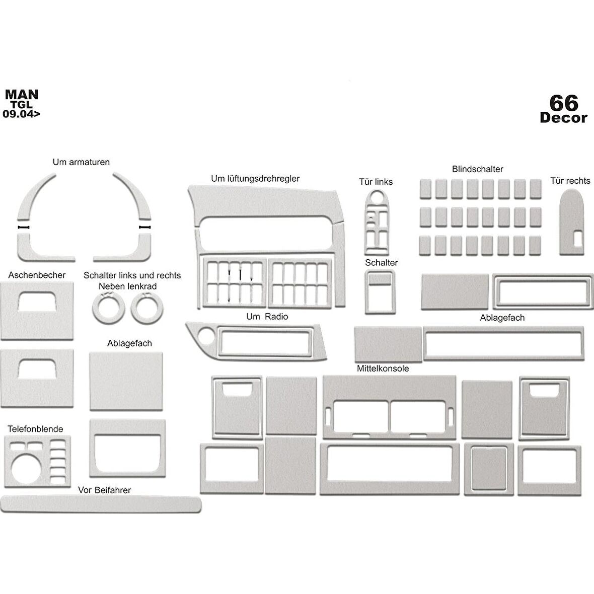 Meriç® Man Tgl Ön Torpido Kaplama 66 Parça 2004-›