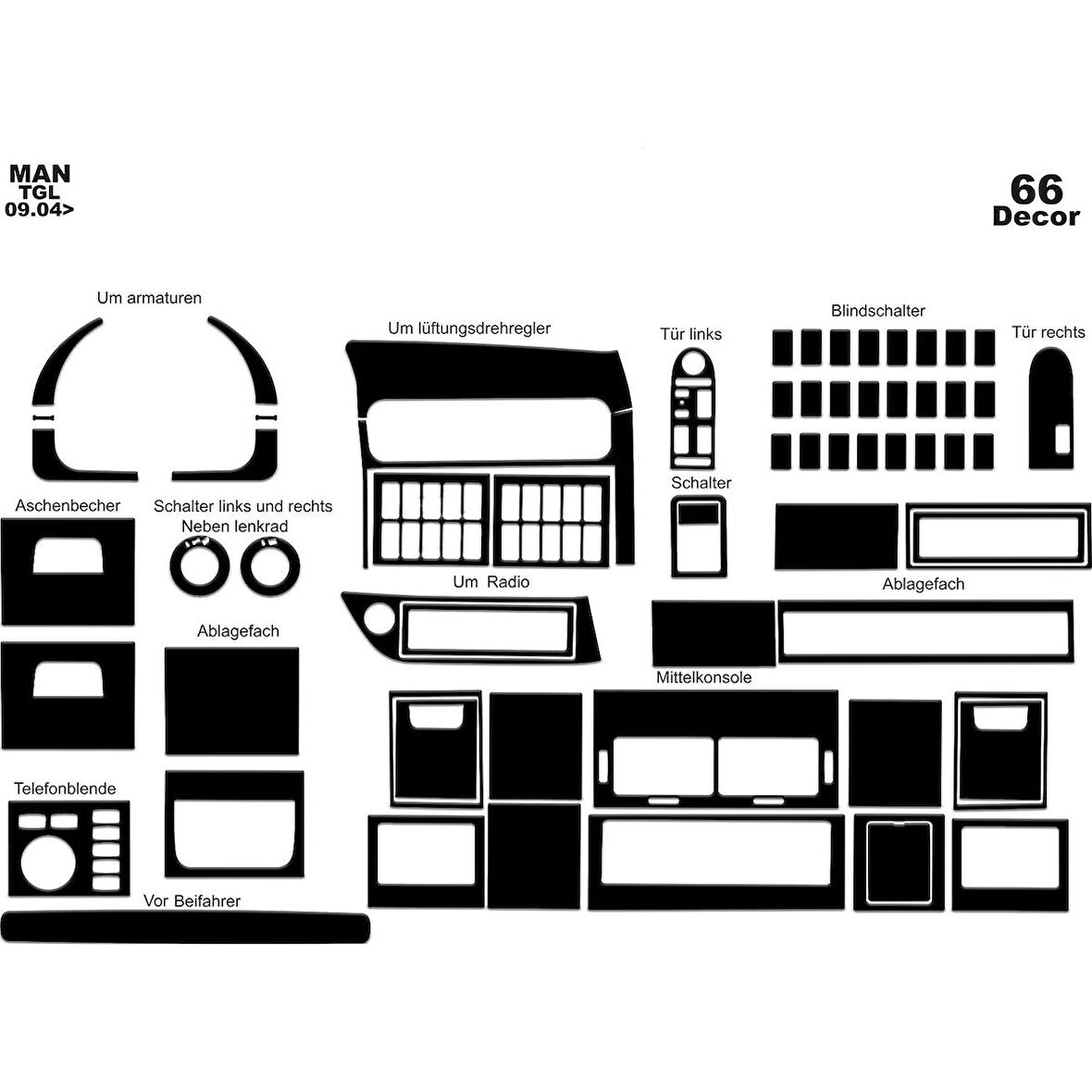Meriç® Man Tgl Ön Torpido Kaplama 66 Parça 2004-›