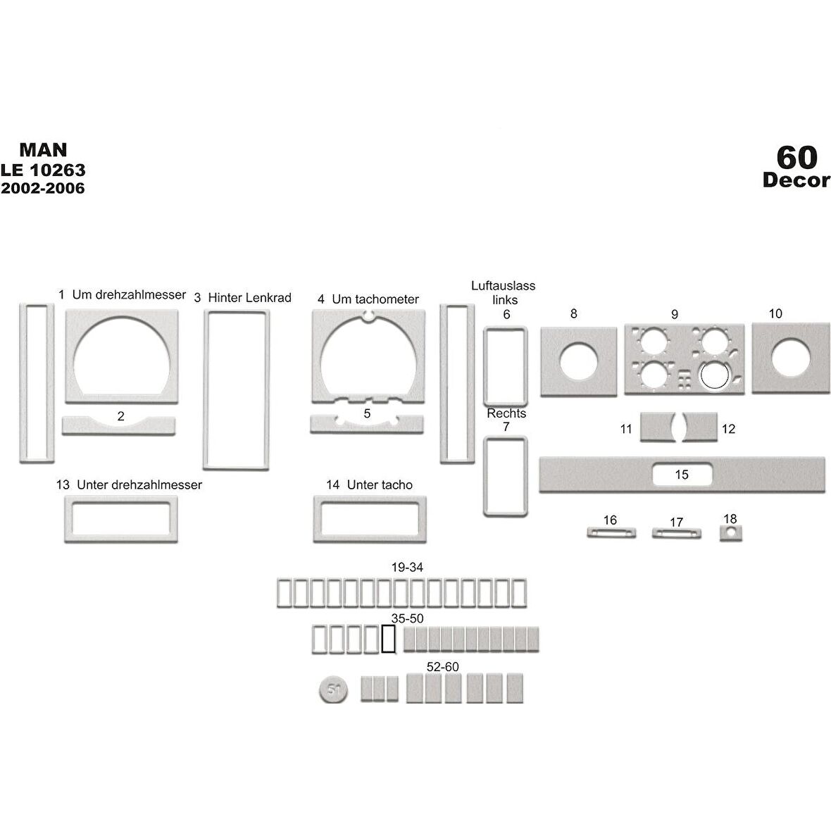 Meriç® Man Le Ön Torpido Kaplama 60 Parça 2002-2005