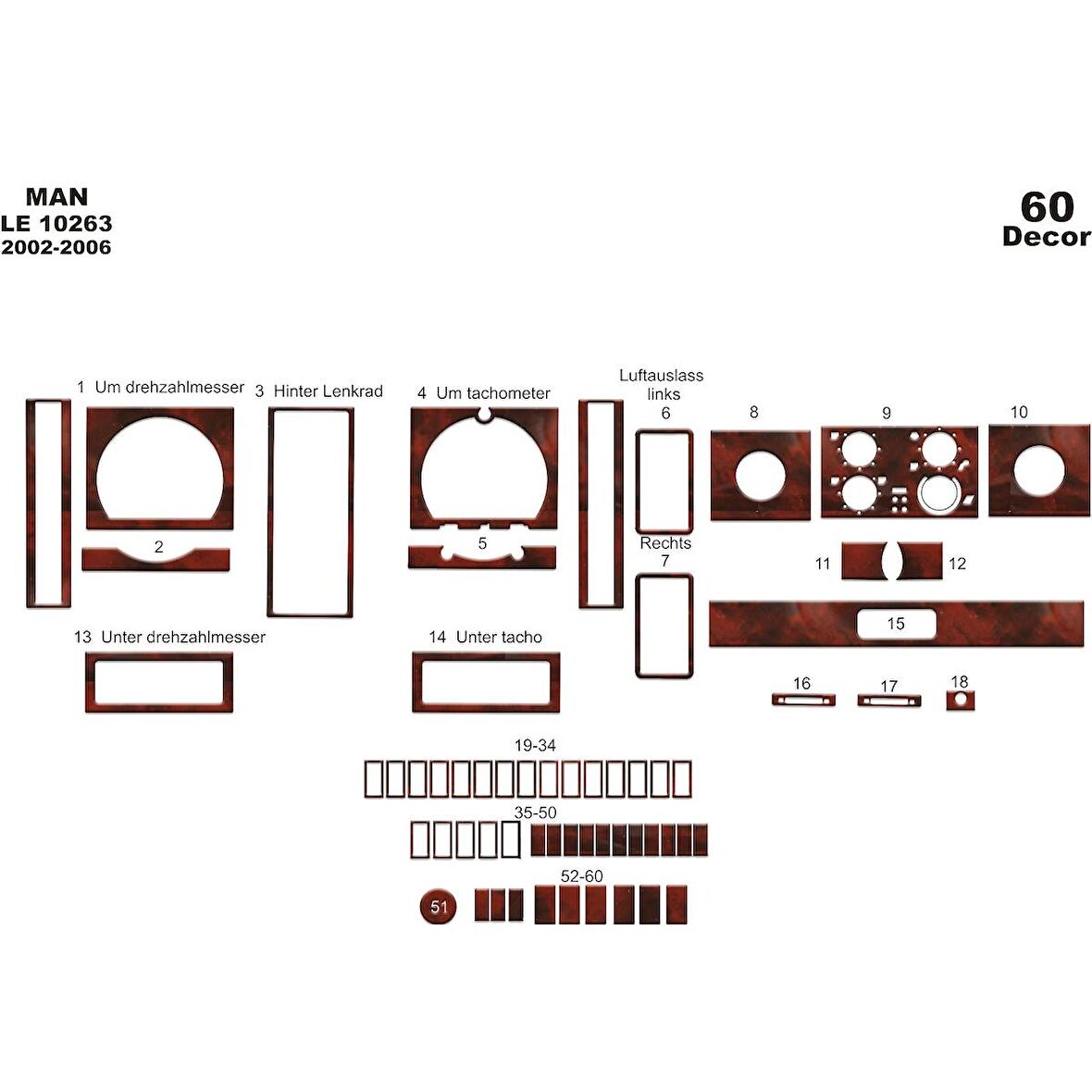Meriç® Man Le Ön Torpido Kaplama 60 Parça 2002-2005